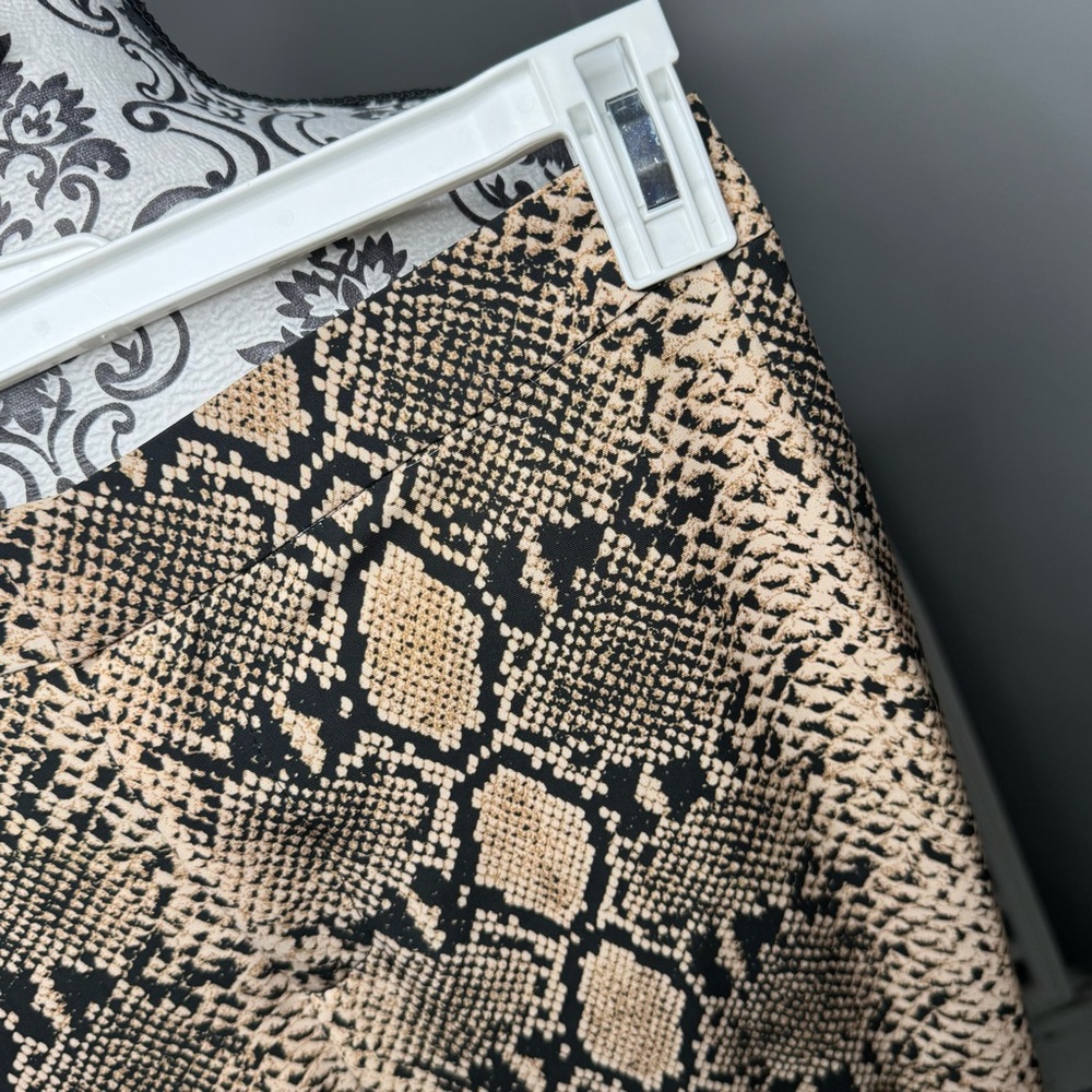 Zara Snakeskin Flare Trouser Pant Size Small Blogger Favorite Boho Festival - Picture 6 of 13
